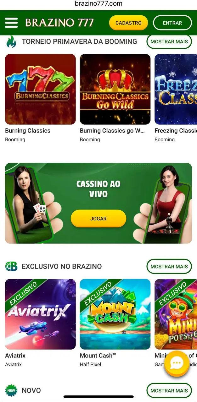 Jogue os melhores jogos de casino online no Brazino777